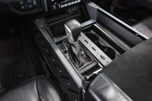 RAM 1500 TRX Center Console Molle Panels & Digital Device Bridge - Addictive Desert Designs - Hammer Black - `21-`27